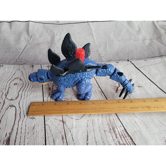 2020 Imaginext Jurassic World Dominion Blue Stegosaurus Mattel Swinging Tail 8” - Picture 8 of 9